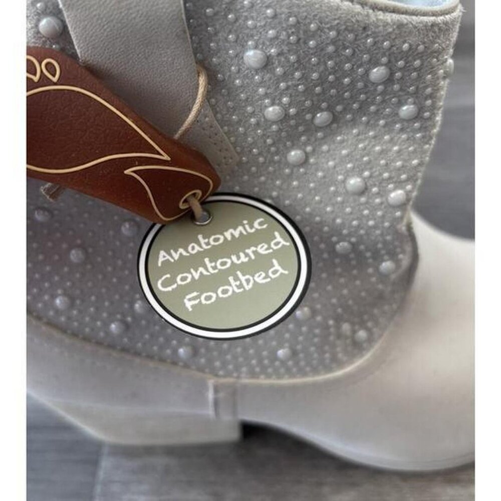 New With Tags White grey MIA studded western pull up ankle cowboy boots size 6.5 - Picture 5 of 9